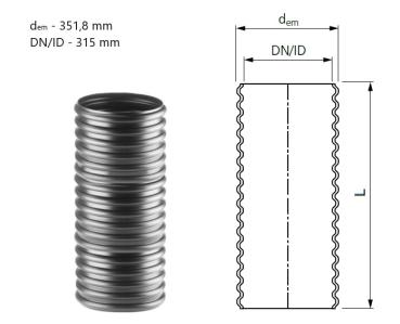 Querschnitt des Steigrohrs DN315 SN2 – flexibel und leicht